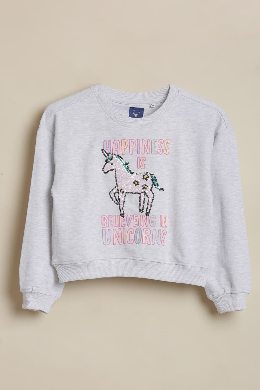 Girls Grey Embellished Sweatshirt