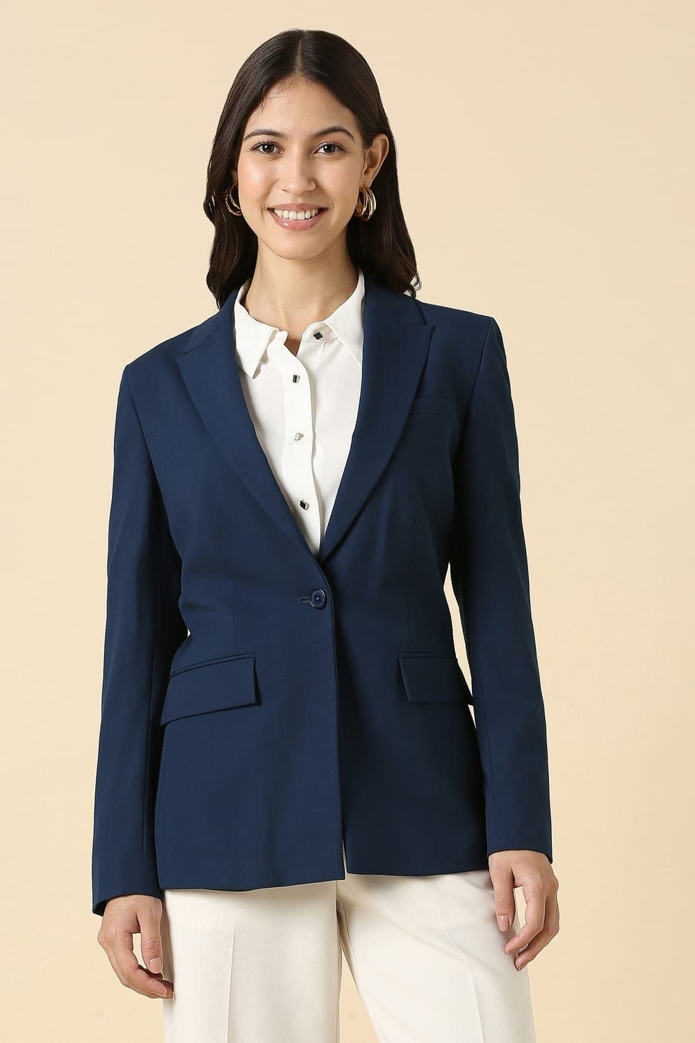 Women Navy Blazer | Allen Solly