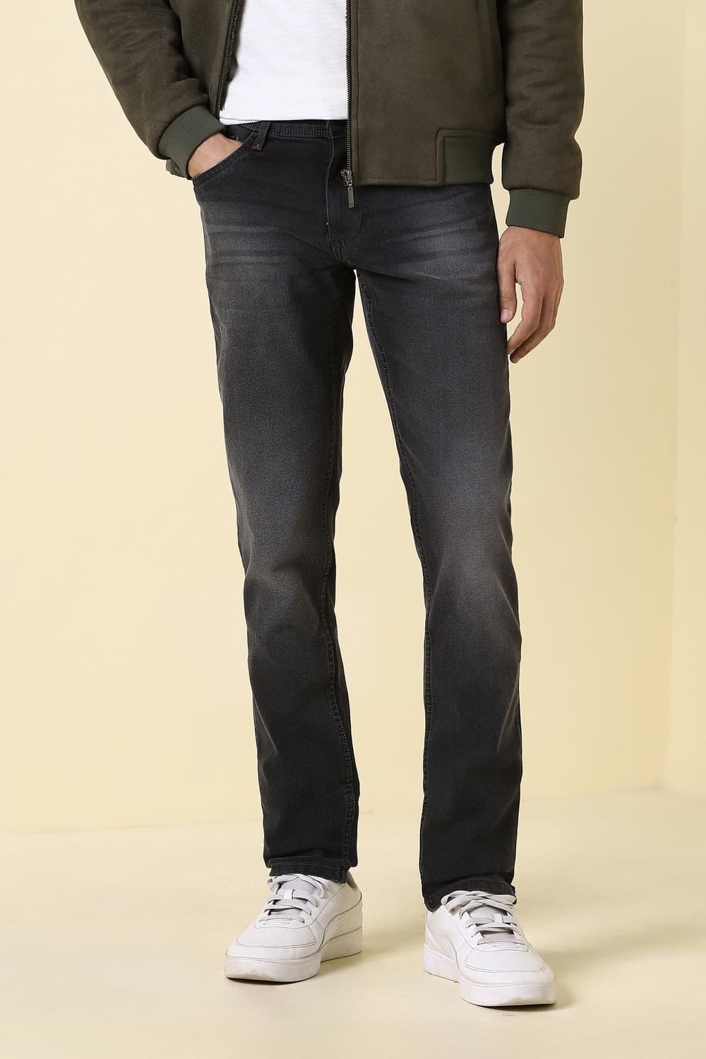 Men Charcoal Dark Wash Jeans