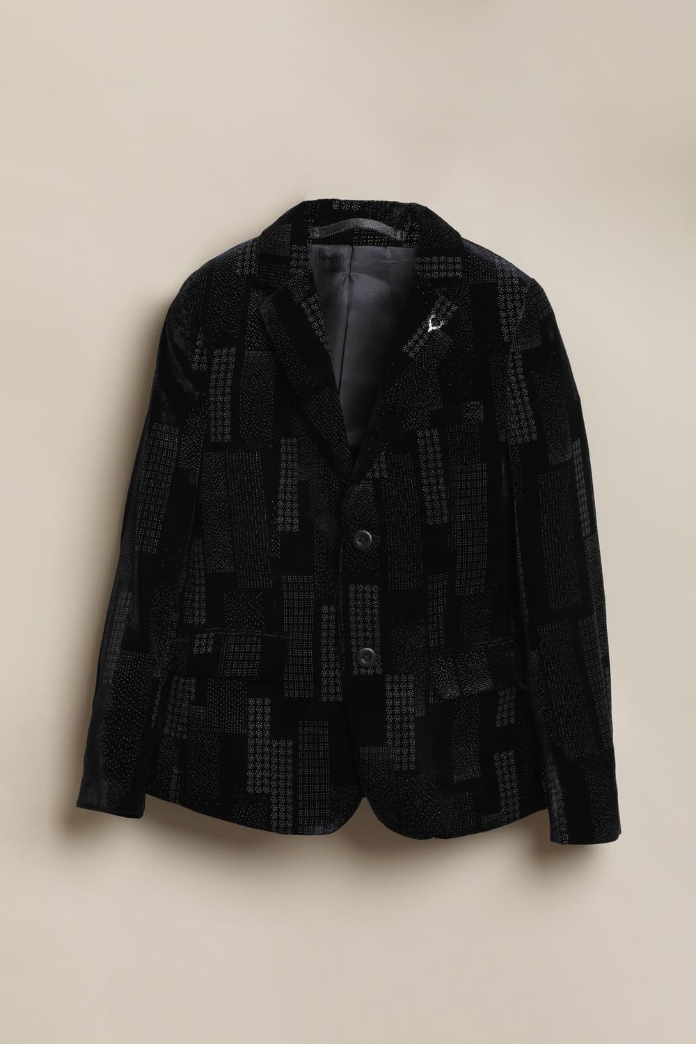 Boys Black Printed Blazer | Allen Solly