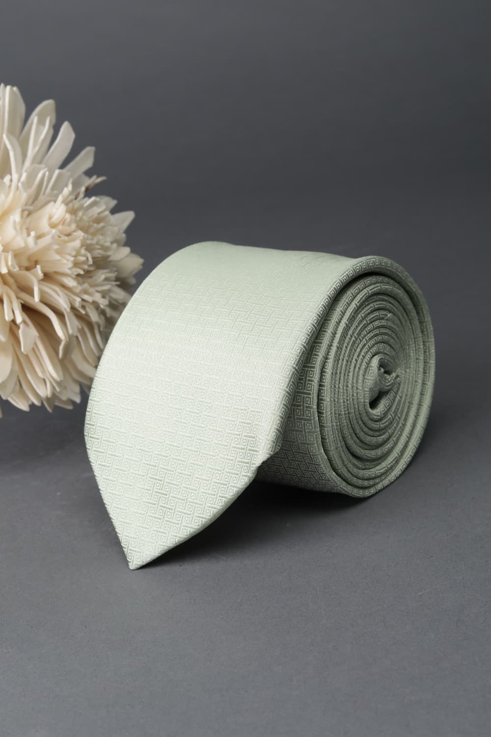 Men Green Textured Formal Tie
