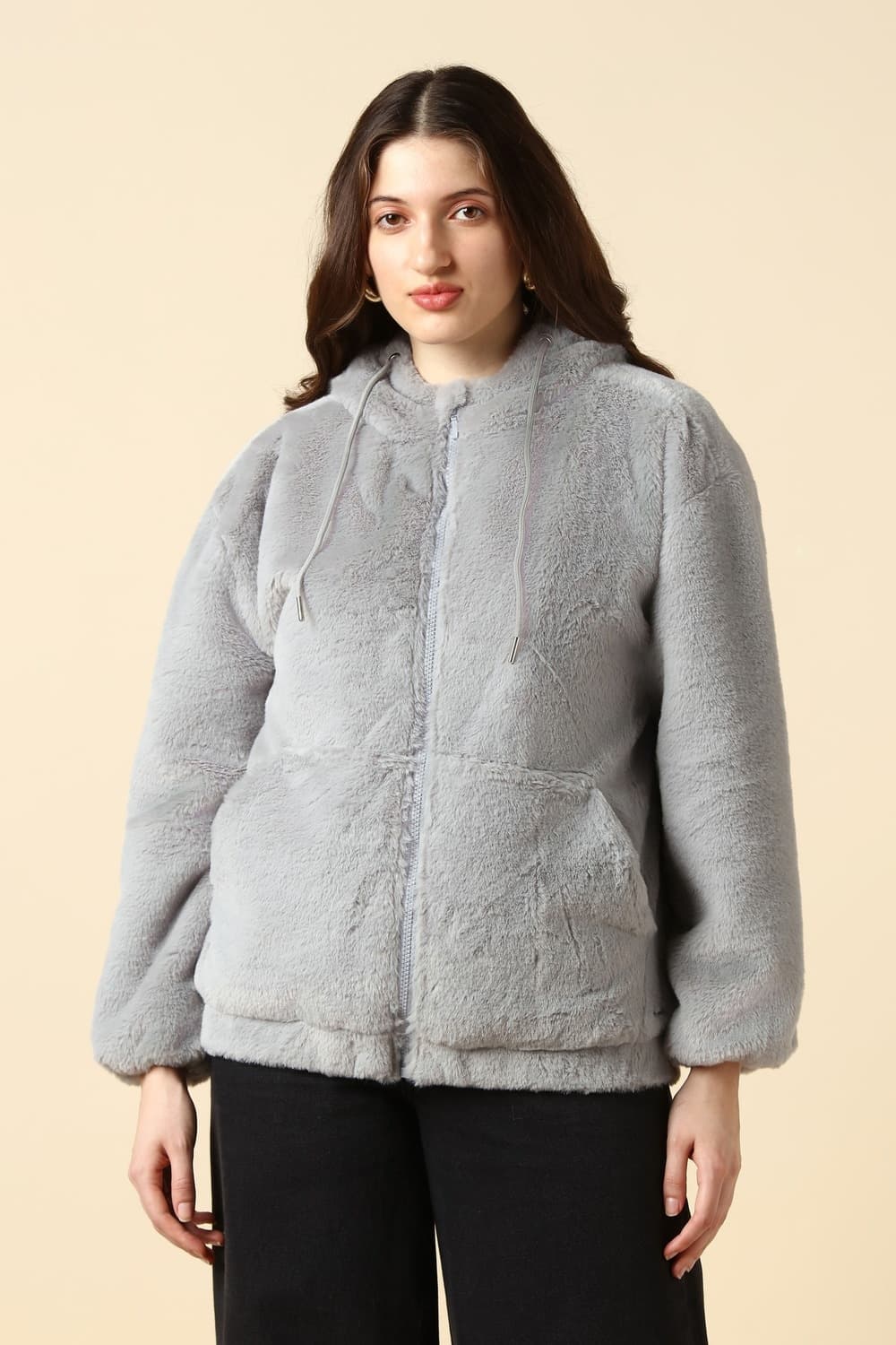 Women Grey Solid Casual Jacket | Allen Solly