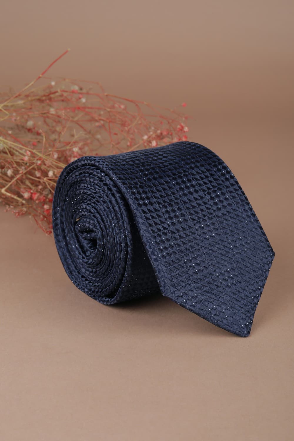 Men Navy Embroidered Formal Tie | Allen Solly
