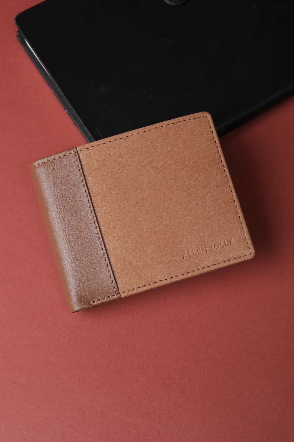 Men Brown Patterned Leather Wallet | Allen Solly