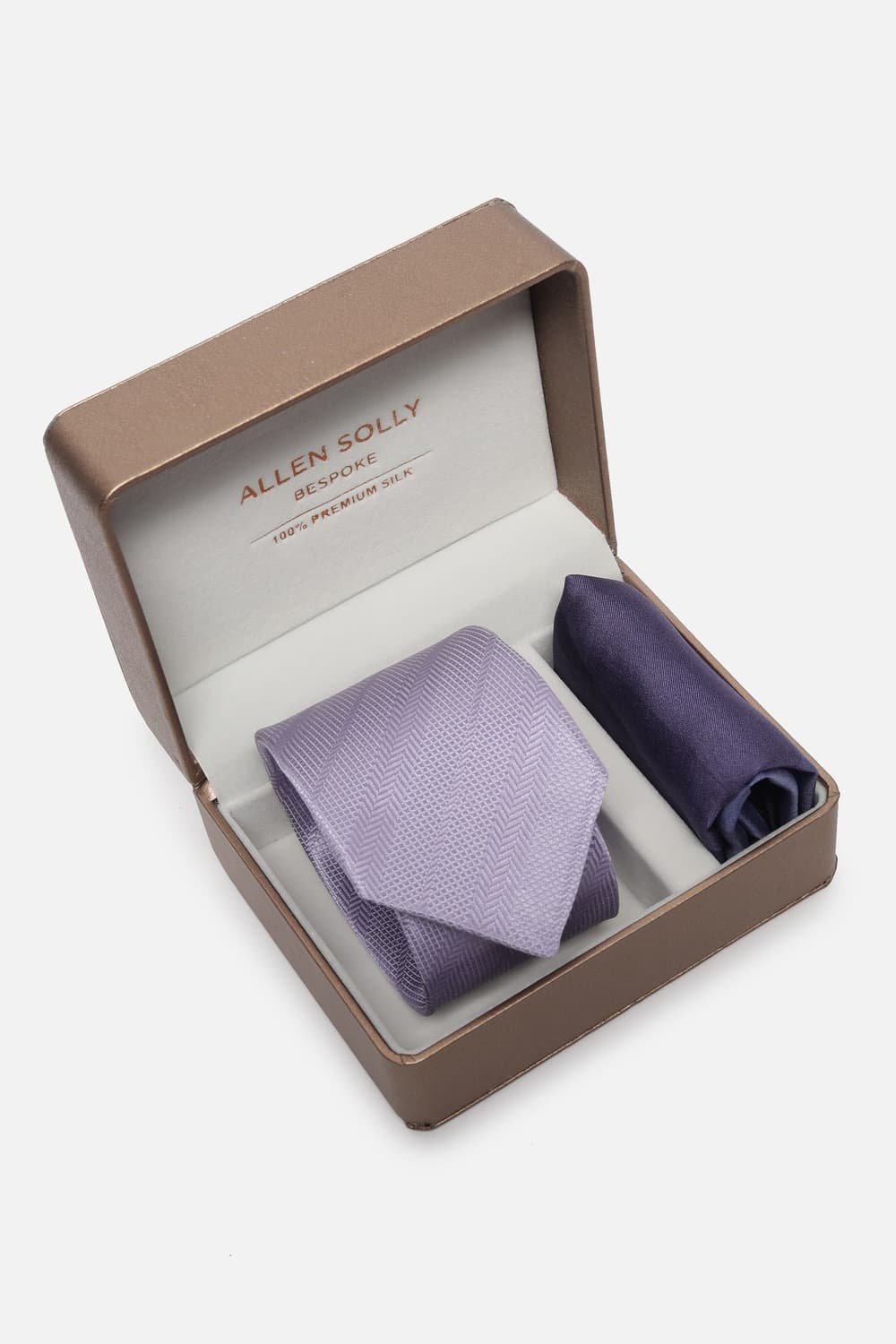 Men Lilac Embroidered Formal Tie and Pocket Square
