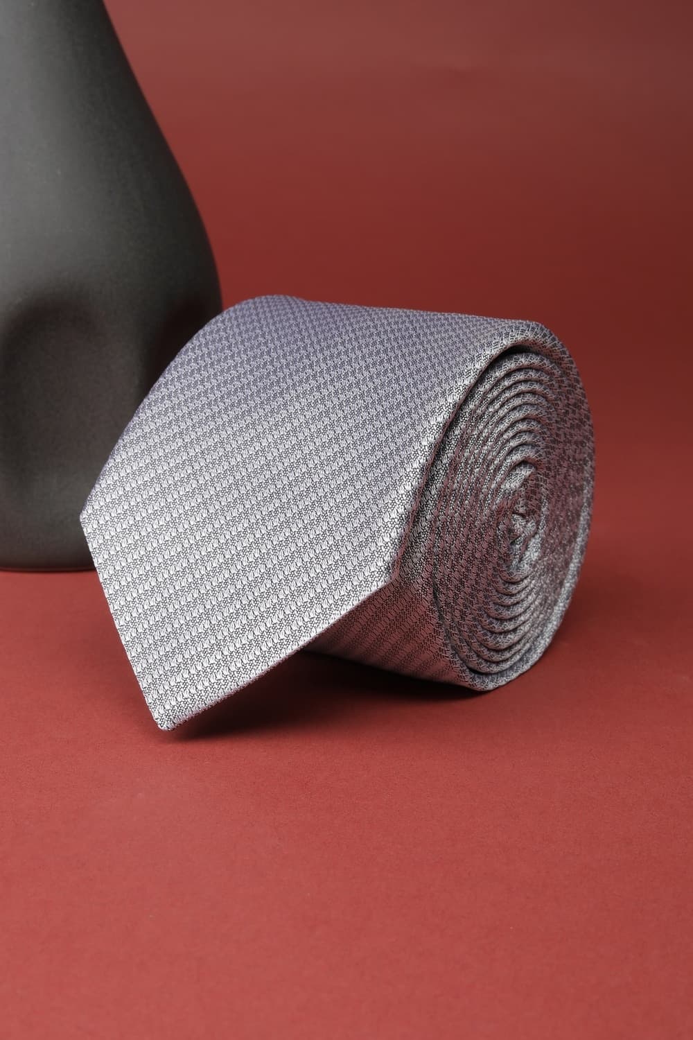 Men Grey Textured Formal Tie
