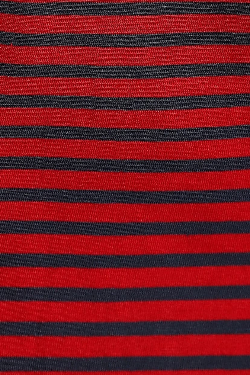 Women Red Stripe Casual T-shirt