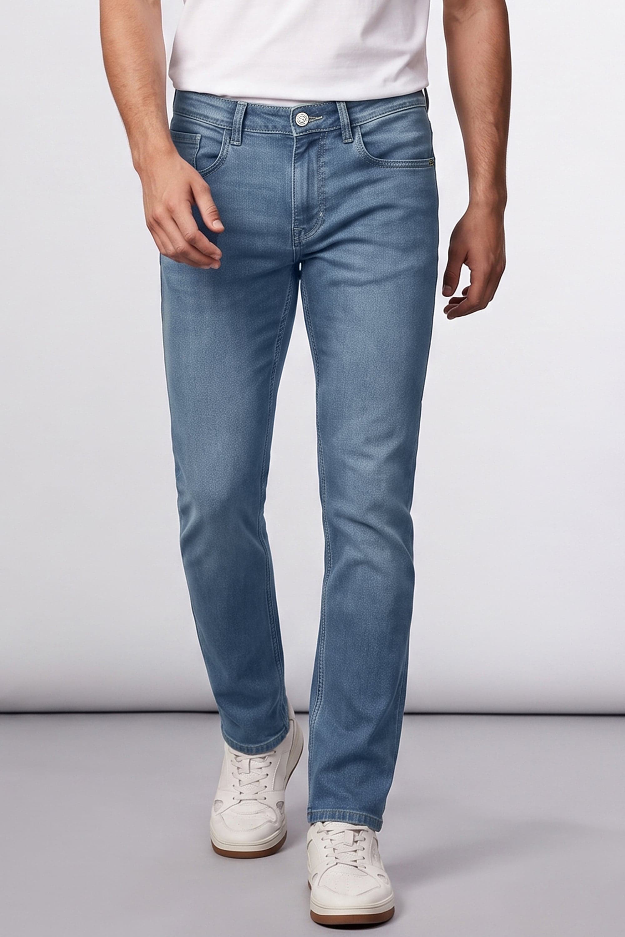 Men Blue Mid Wash Jeans | Allen Solly