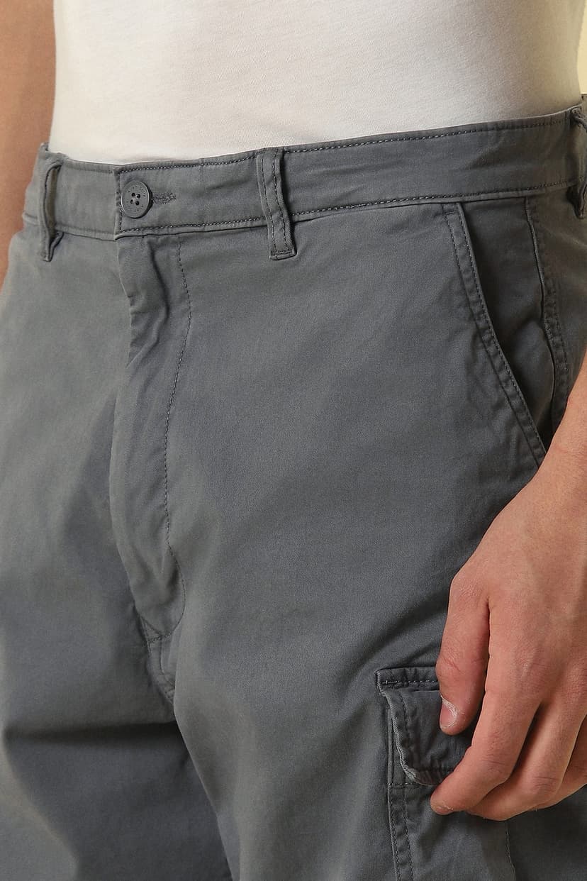 Men Grey Solid Shorts