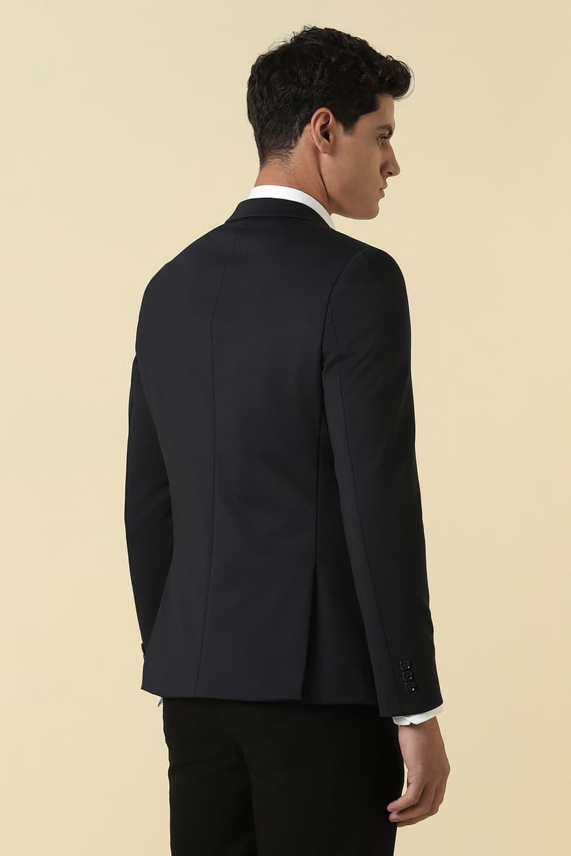 Men Black Textured Formal Blazer