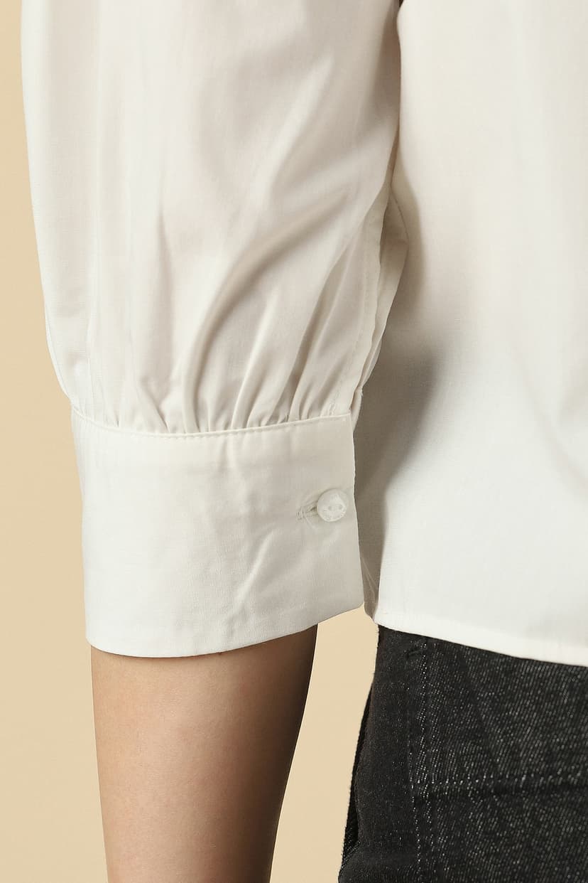 Women White Solid Shirt