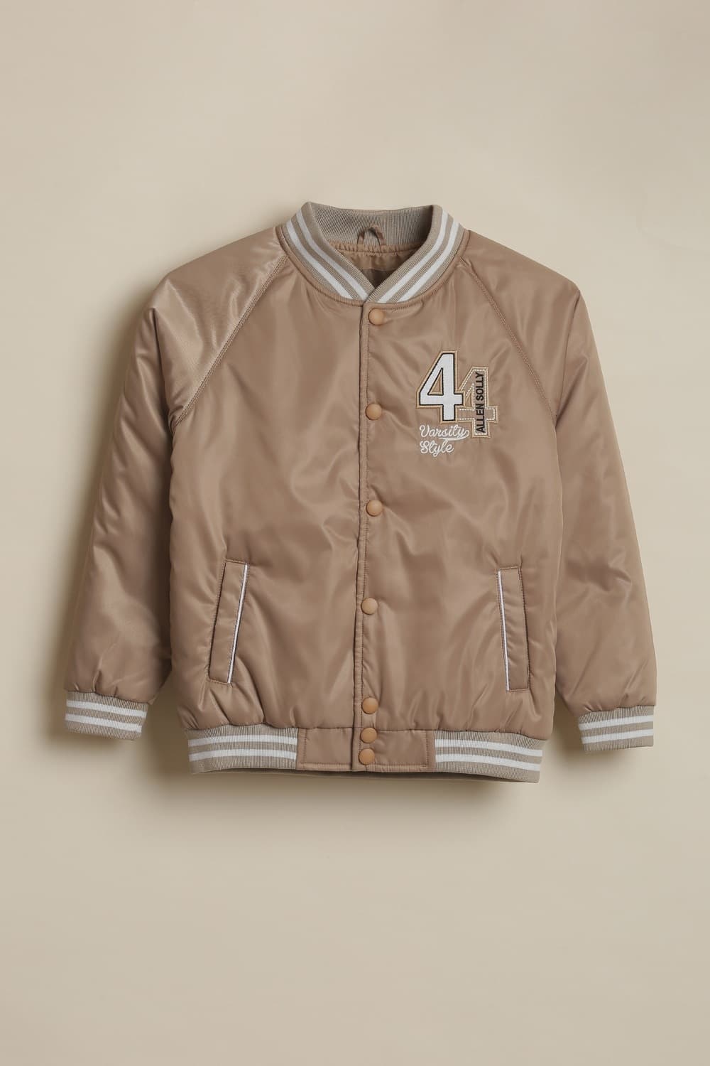 Boys Beige Embroidered Jacket