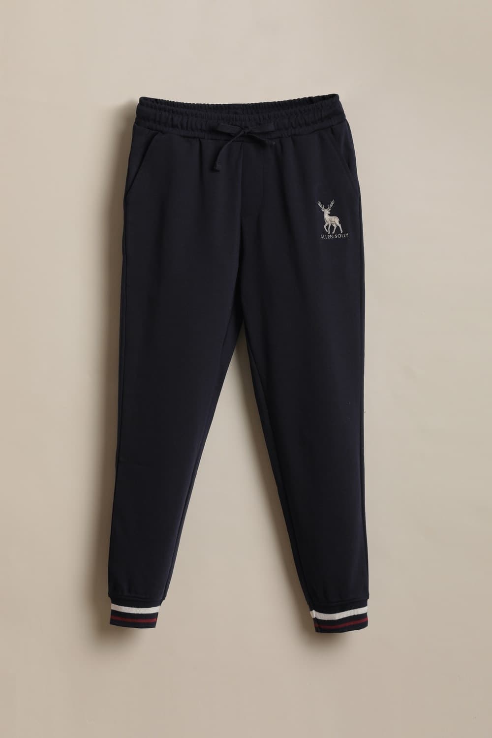 Boys Navy Solid Track Pants