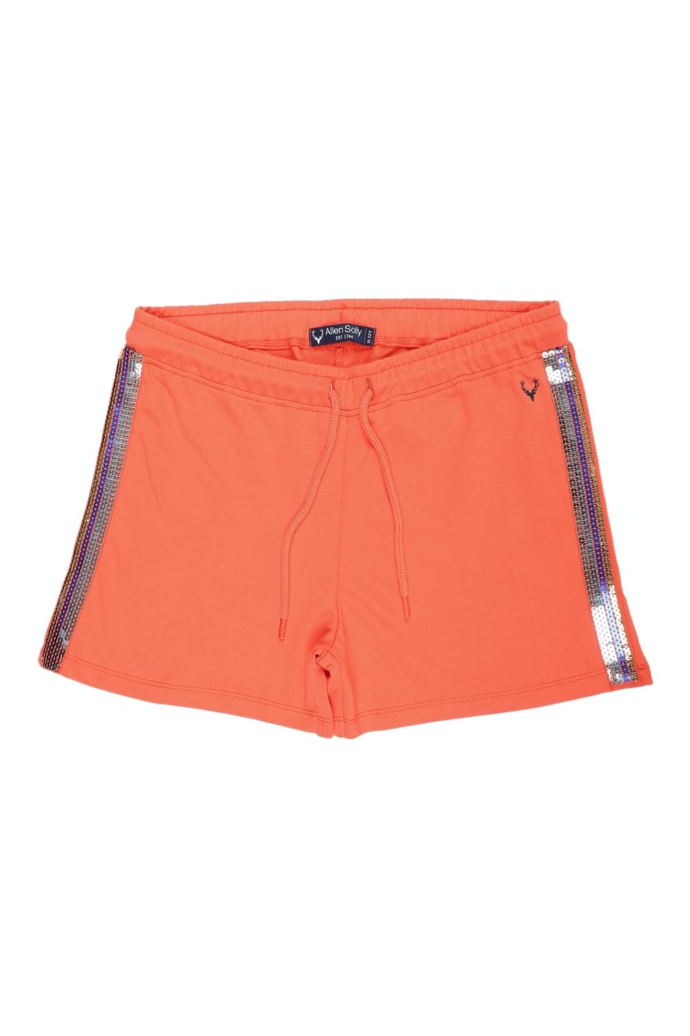 Girls Orange Solid Contemporary Fit Shorts