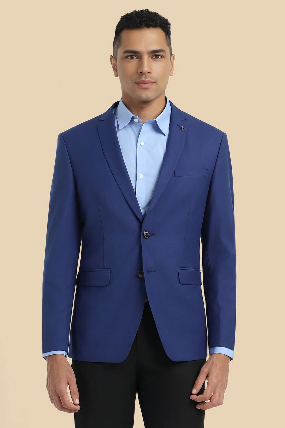 Men Blue Slim Fit Solid Casual Blazer | Allen Solly