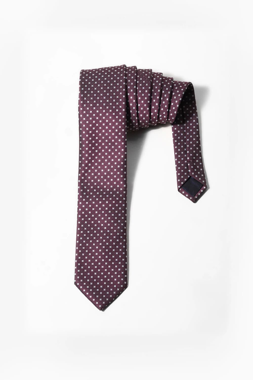 Men Maroon Print Tie | Louisphilippe