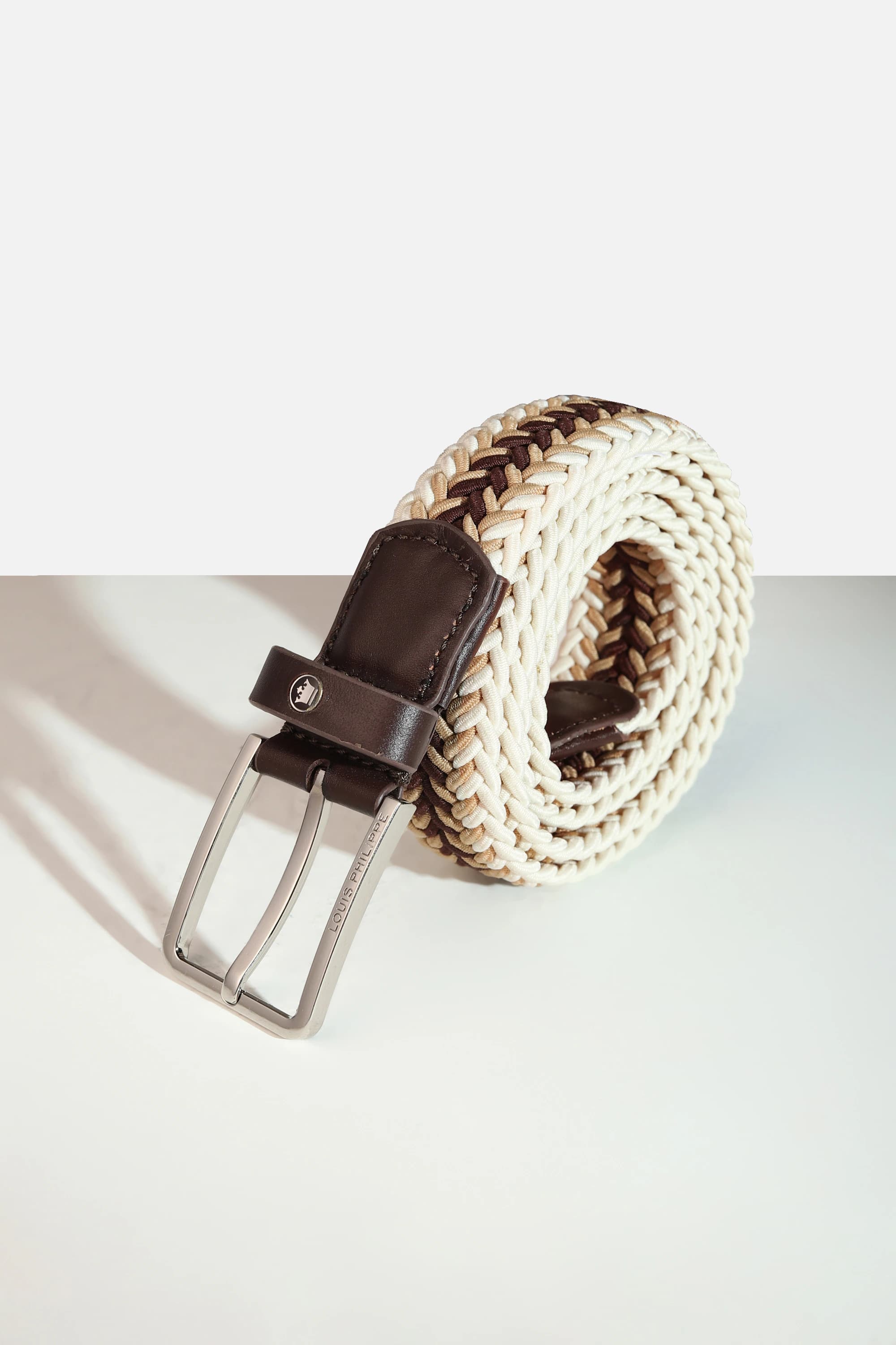 Men Multi Patterned Cotton Casual Belt | Louisphilippe