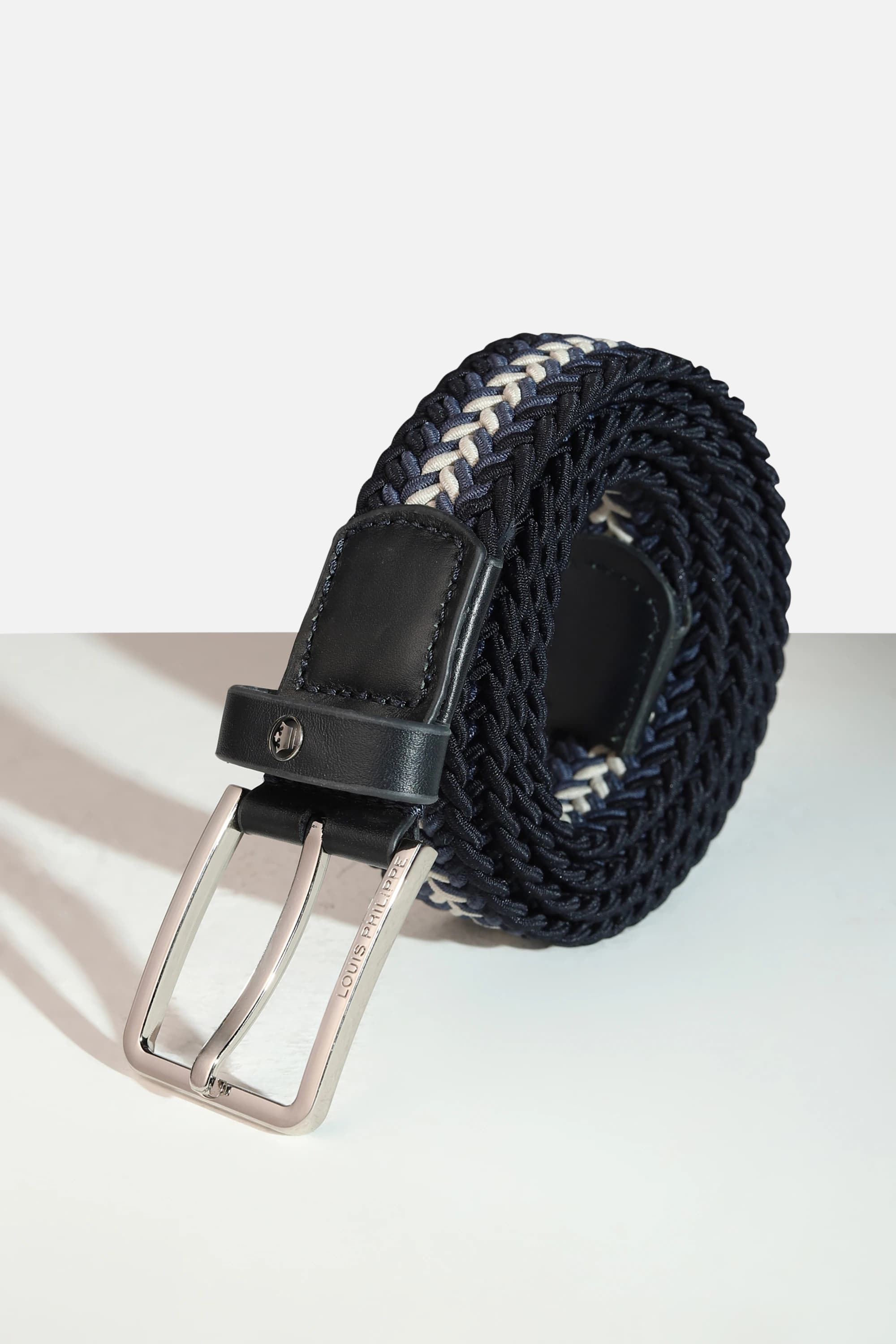 Men Multi Patterned Cotton Casual Belt | Louisphilippe