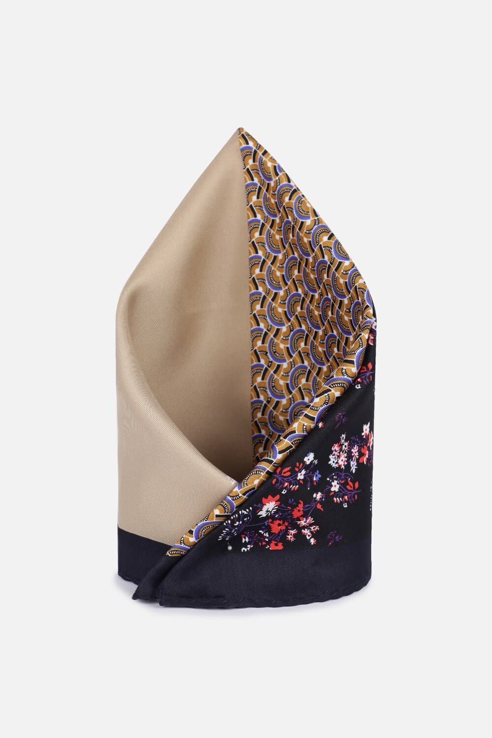 Men Beige Print Casual Pocket Square | Louisphilippe Men Beige Print Casual Pocket Square | Louisphilippe