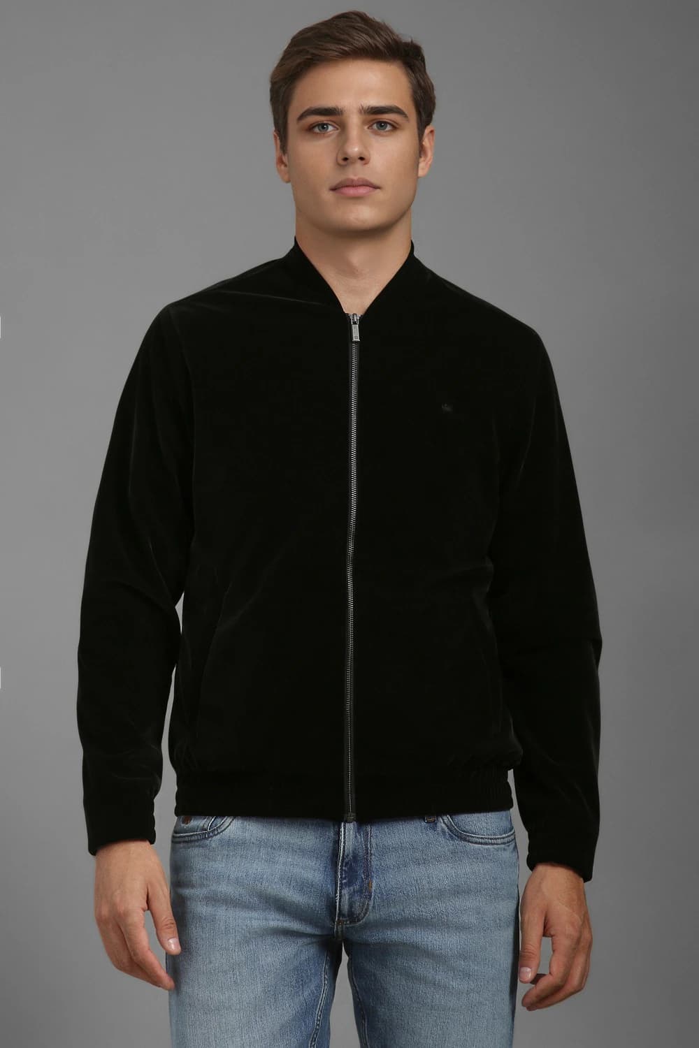 Men Casual Black Solid Jacket | Louisphilippe