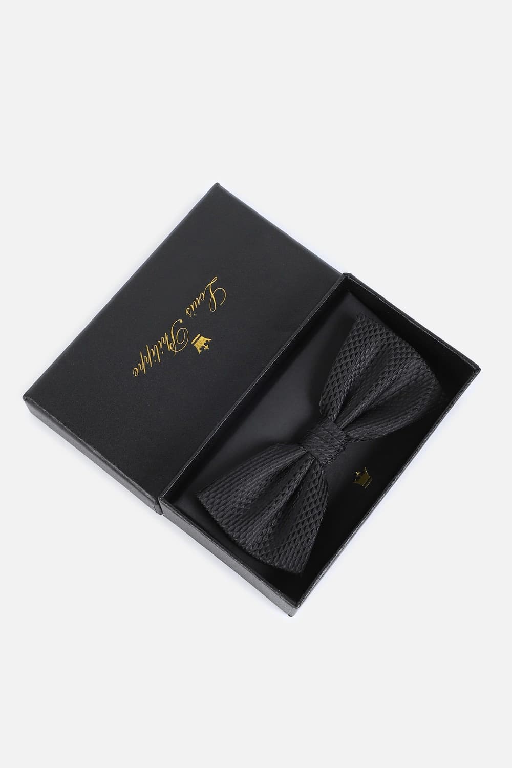 Men Black Textured Bow Tie | Louisphilippe