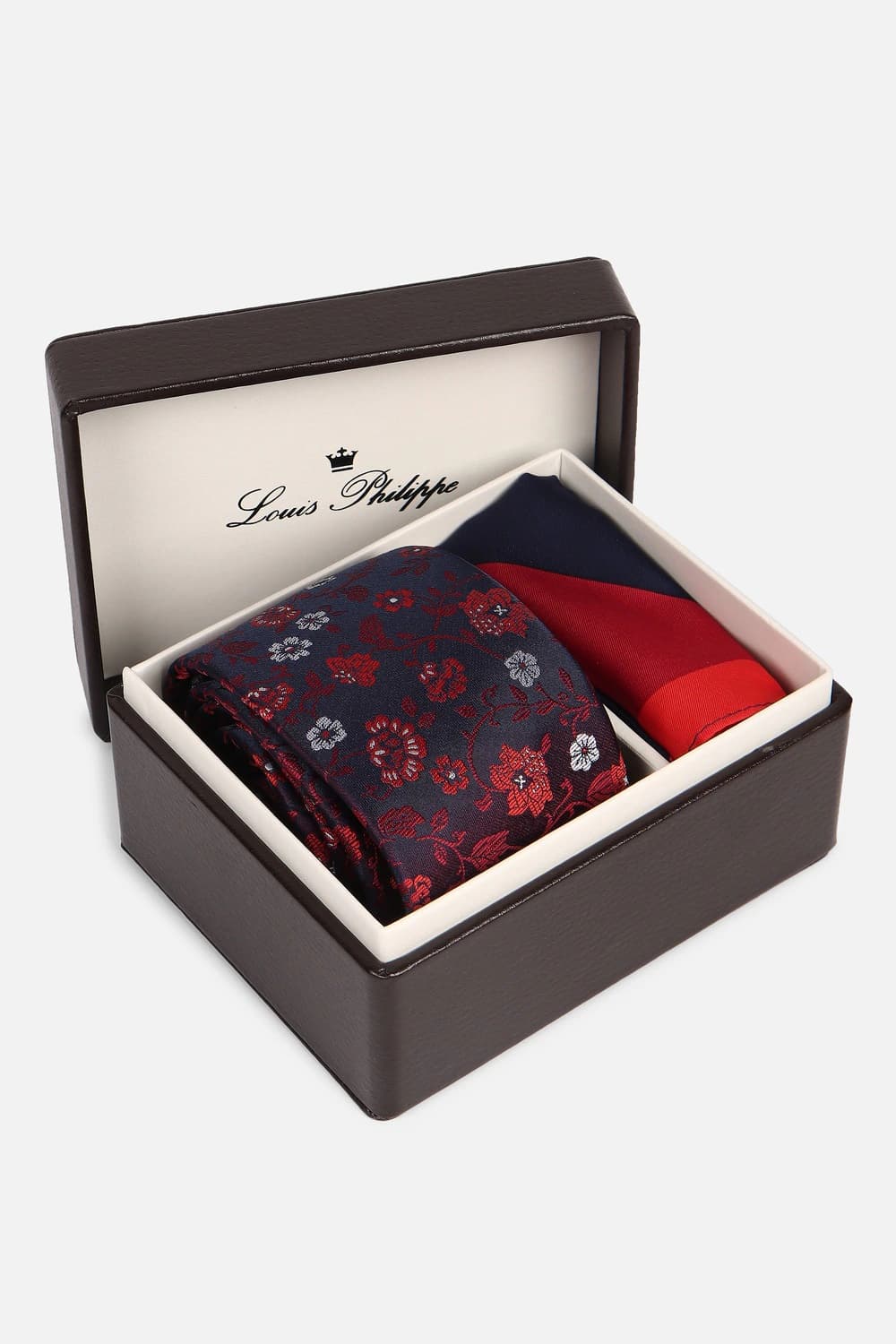 Men Red Print Tie and Pocket Square | Louisphilippe