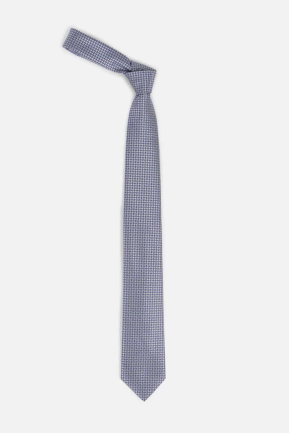 Men Blue Embroidered Tie | Louisphilippe