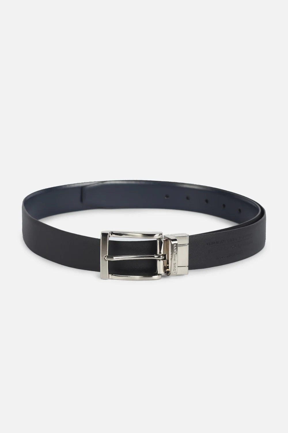 Men Black Solid Leather Formal Belt | Louisphilippe
