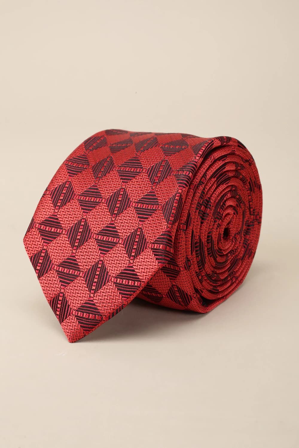 Men Red Embroidered Tie | Louisphilippe