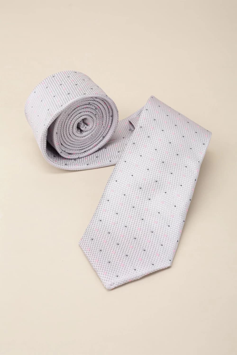 Men Grey Embroidered Tie | Louisphilippe