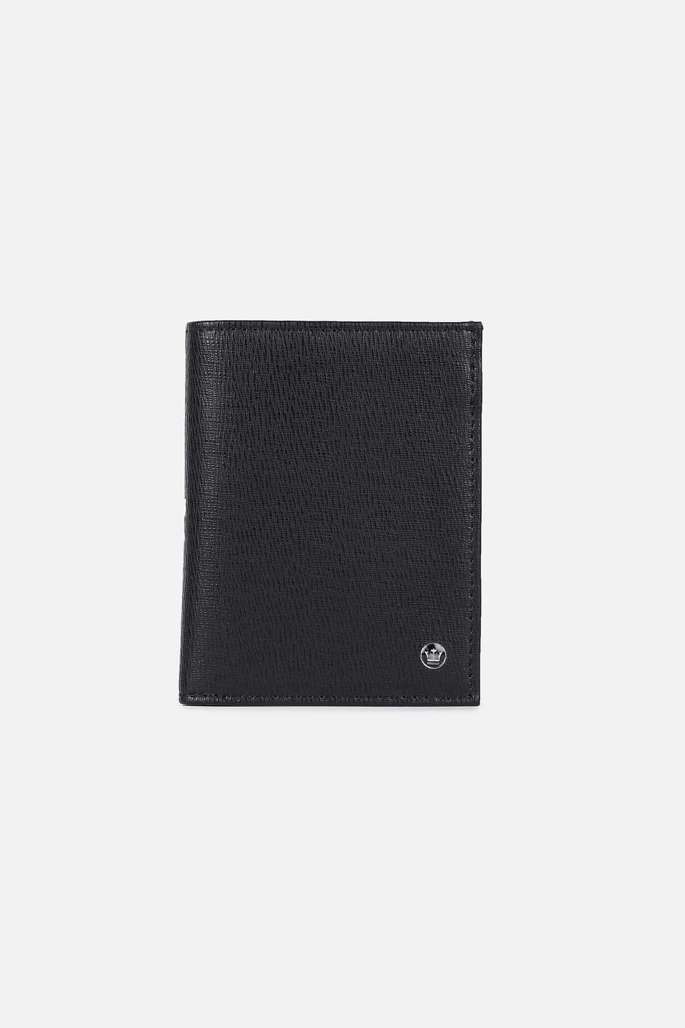 Men Black Textured Geneuine Leather Wallet | Louisphilippe