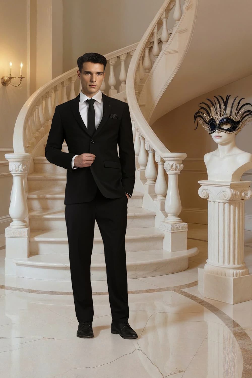 Men Black Solid Formal Two Piece Suit | Louisphilippe