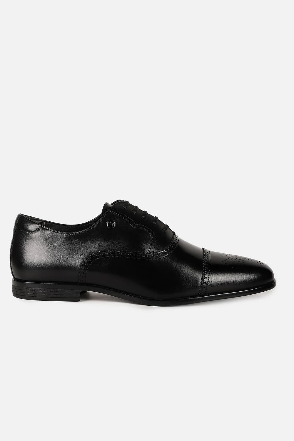 Men Black Leather Lace Up Shoes | Louisphilippe