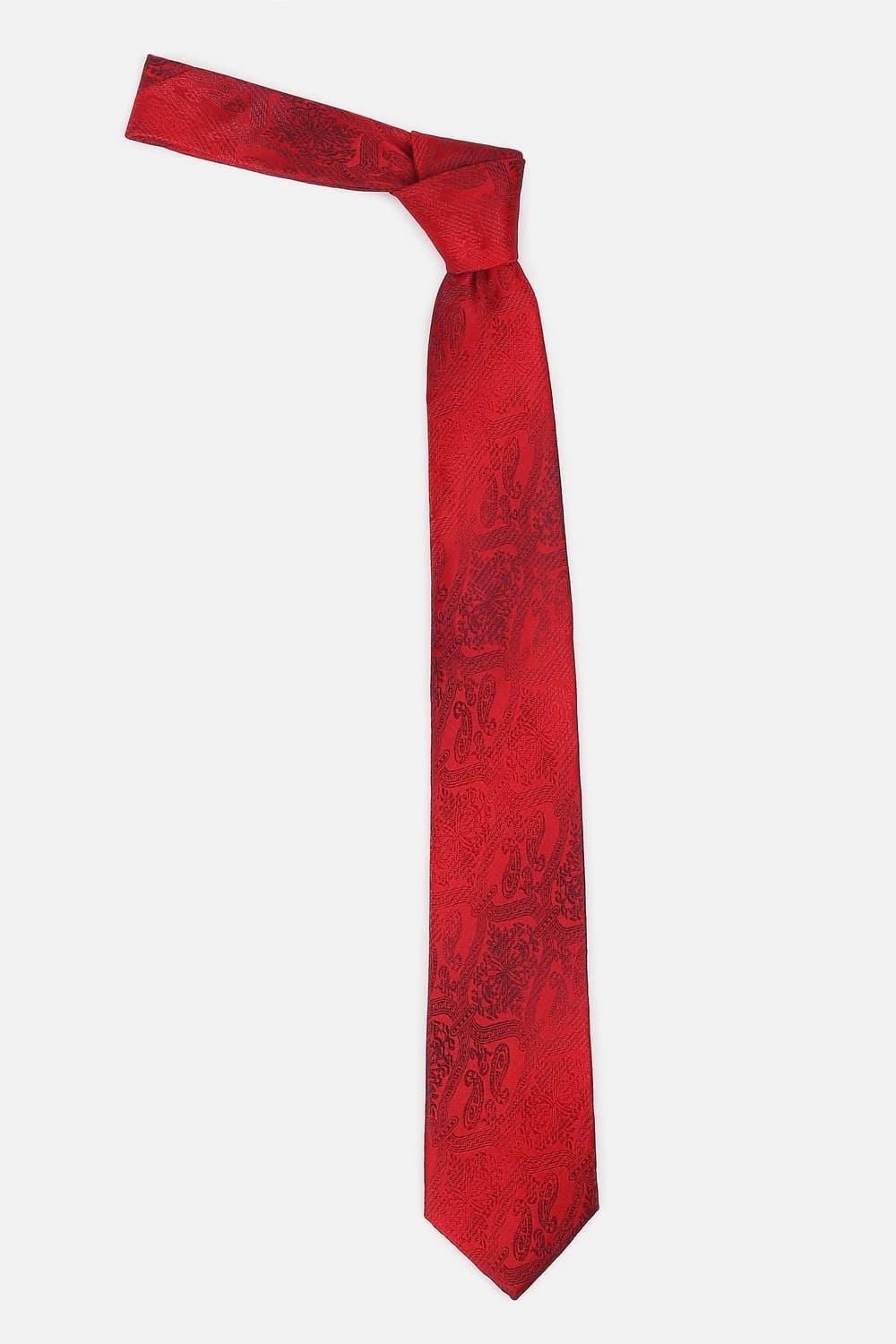 Men Red Embroidered Tie | Louisphilippe