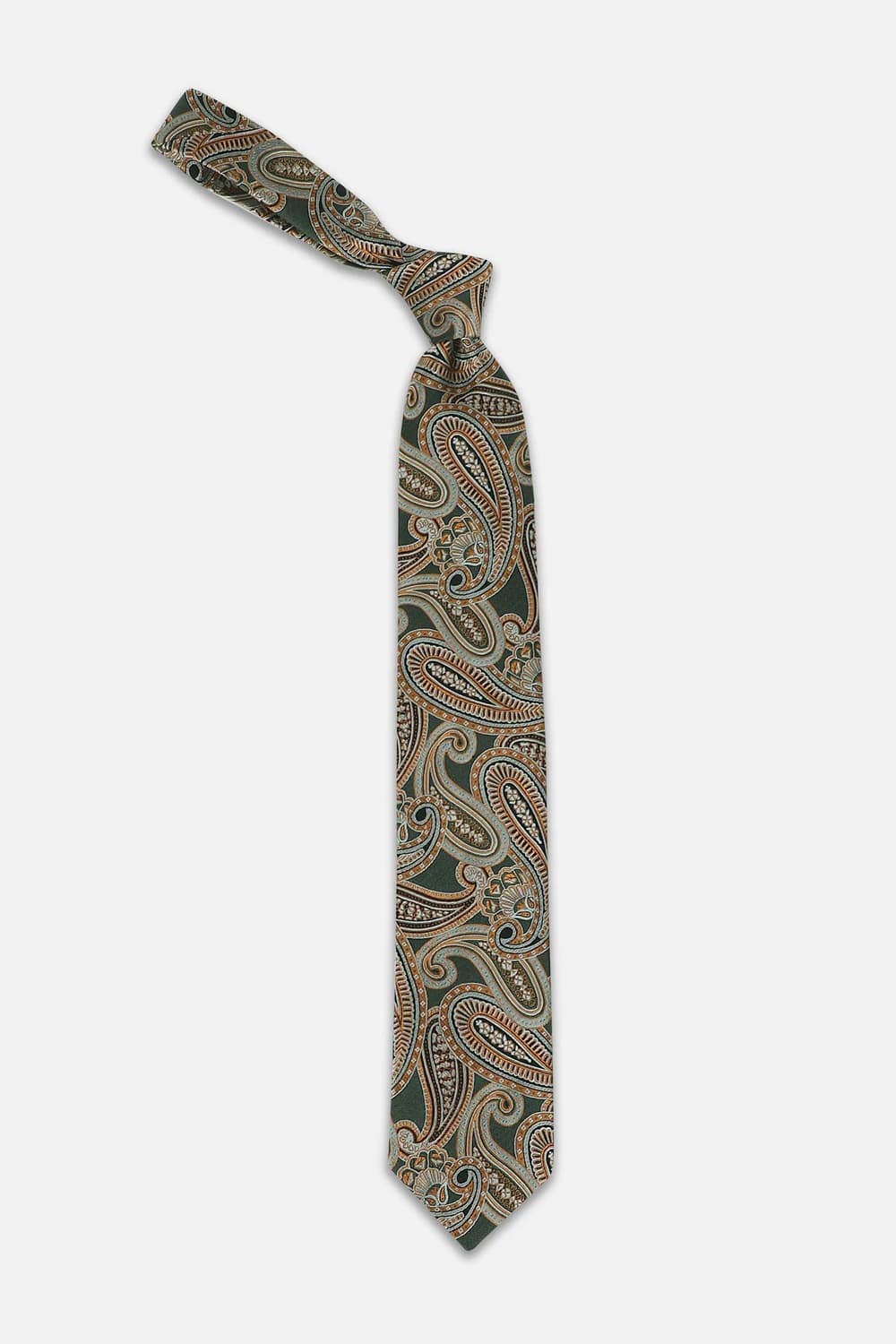 Men Green Embroidered Tie | Louisphilippe