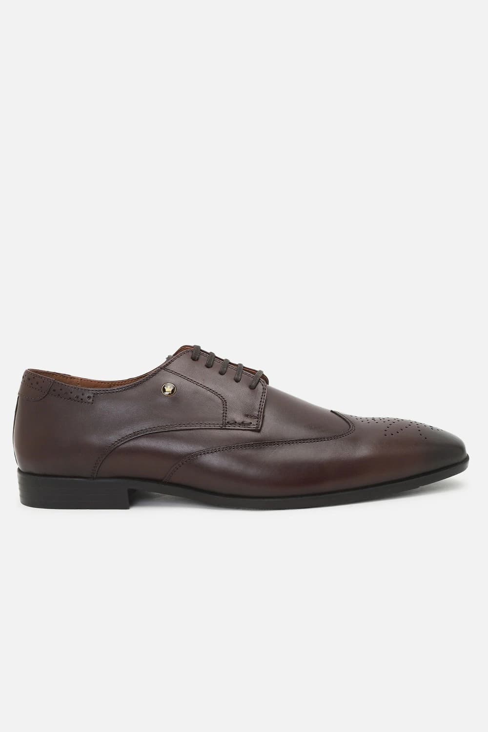 Men Coffee Brown Brogue Derby Formal Imported Premium Leather Light Weight Breathable Lining Slip Resistant Flexible Toe Shoes | Louisphilippe