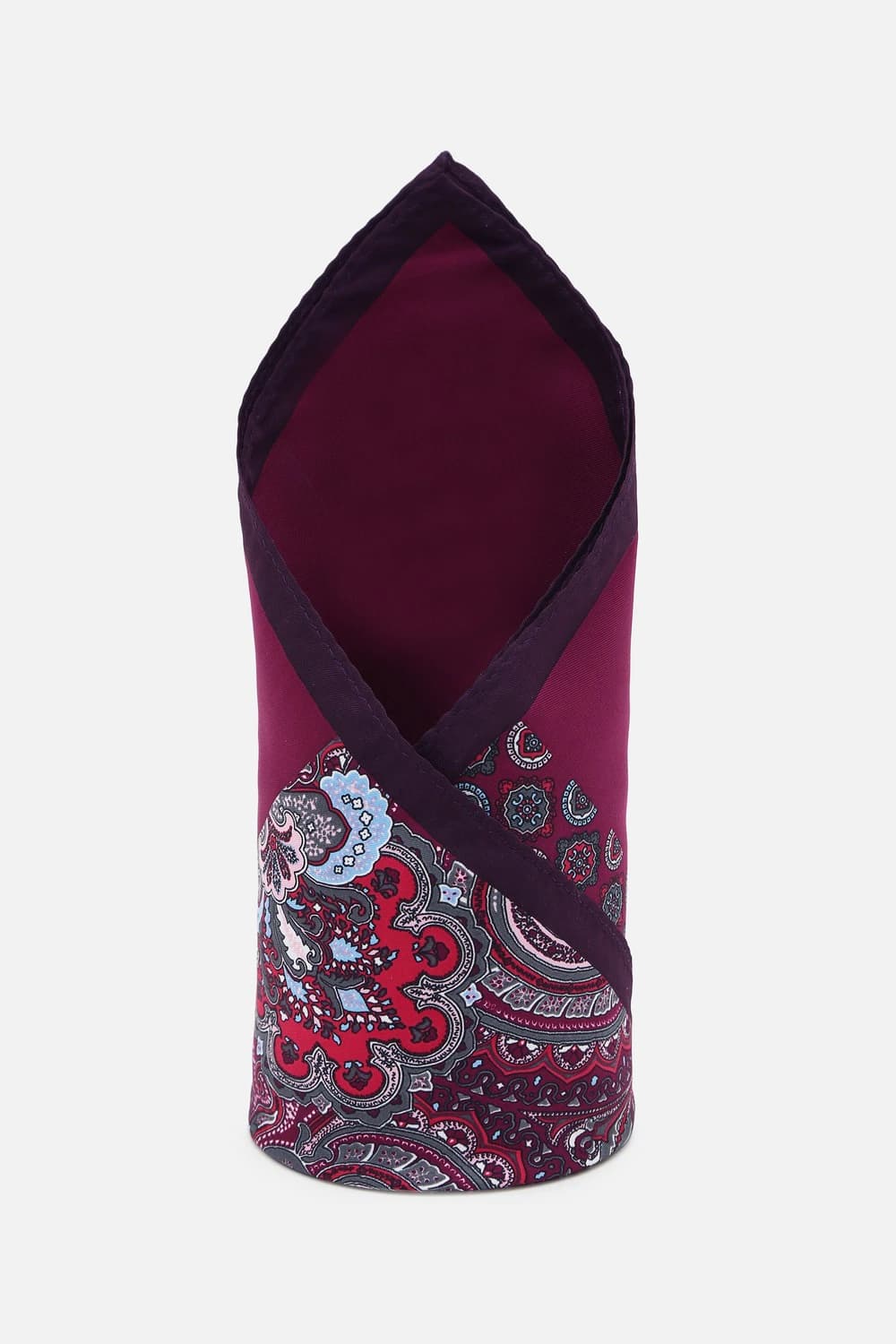 Men Maroon Print Party Pocket Square | Louisphilippe