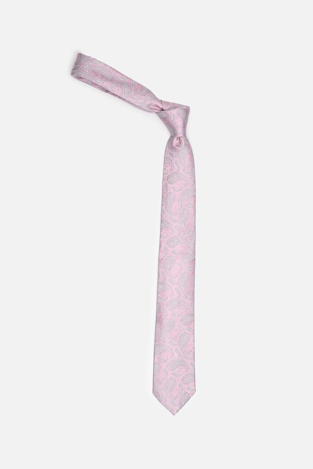 Men Pink Embroidered Tie | Louisphilippe