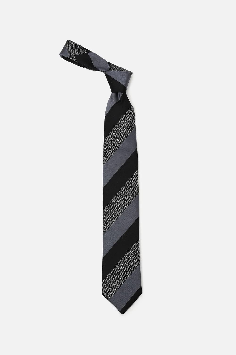 Men Grey Stripe Tie | Louisphilippe