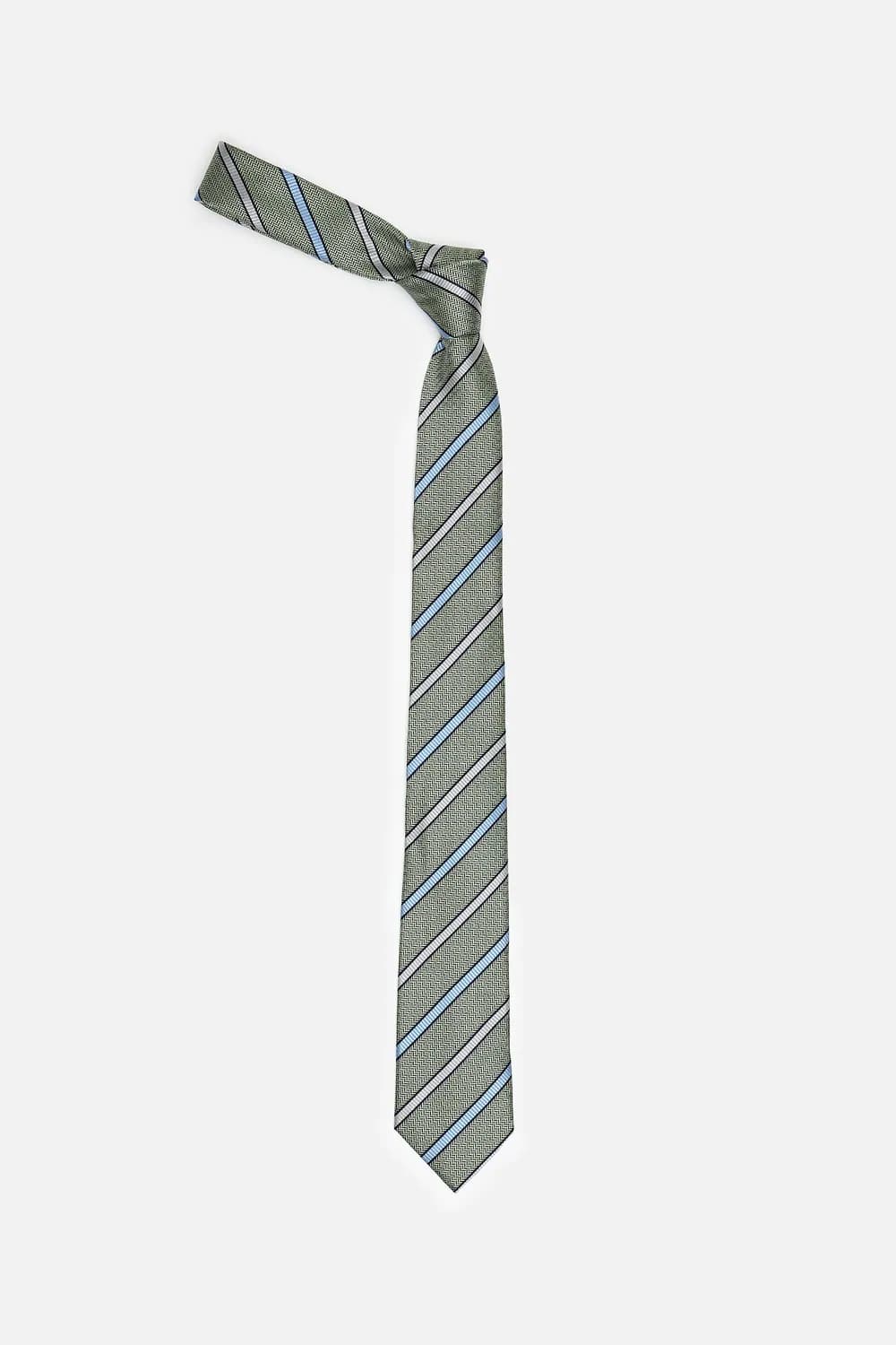 Men Green Embroidered Tie | Louisphilippe