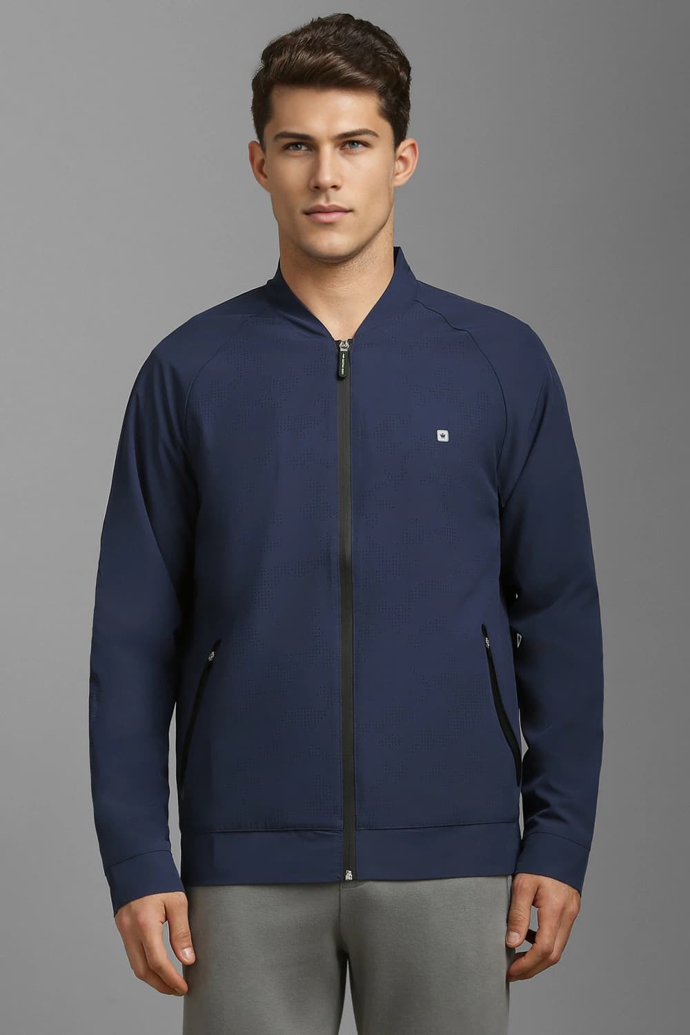 Men Casual Navy Solid Jacket | Louisphilippe Men Casual Navy Solid Jacket | Louisphilippe