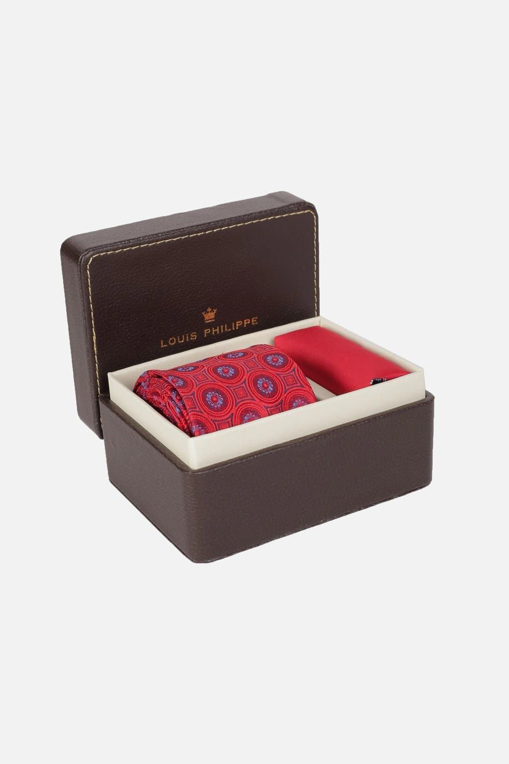 Men Red Embroidered Bow Tie And Pocket Square | Louisphilippe