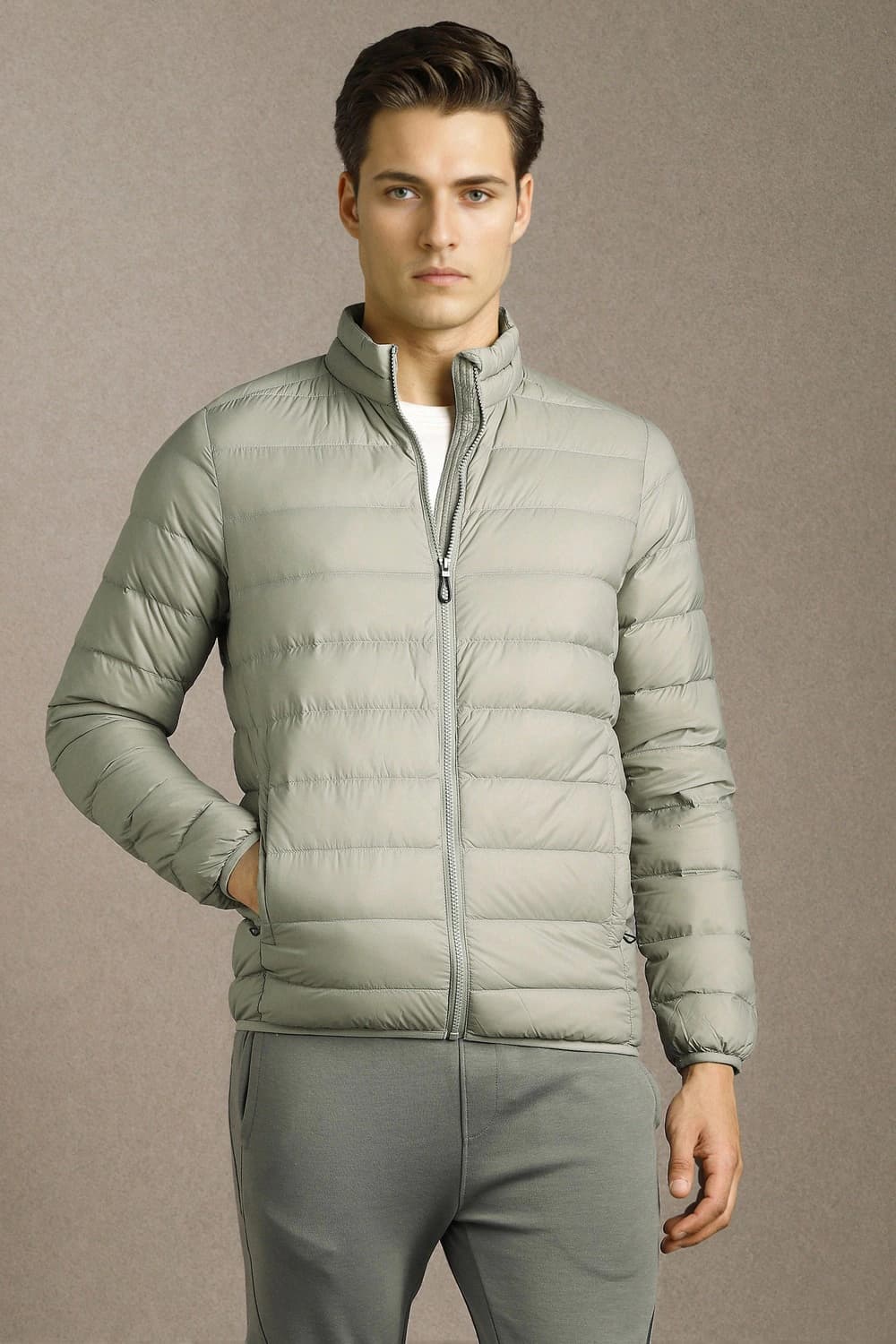 Men Casual Grey Solid Jacket | Louisphilippe