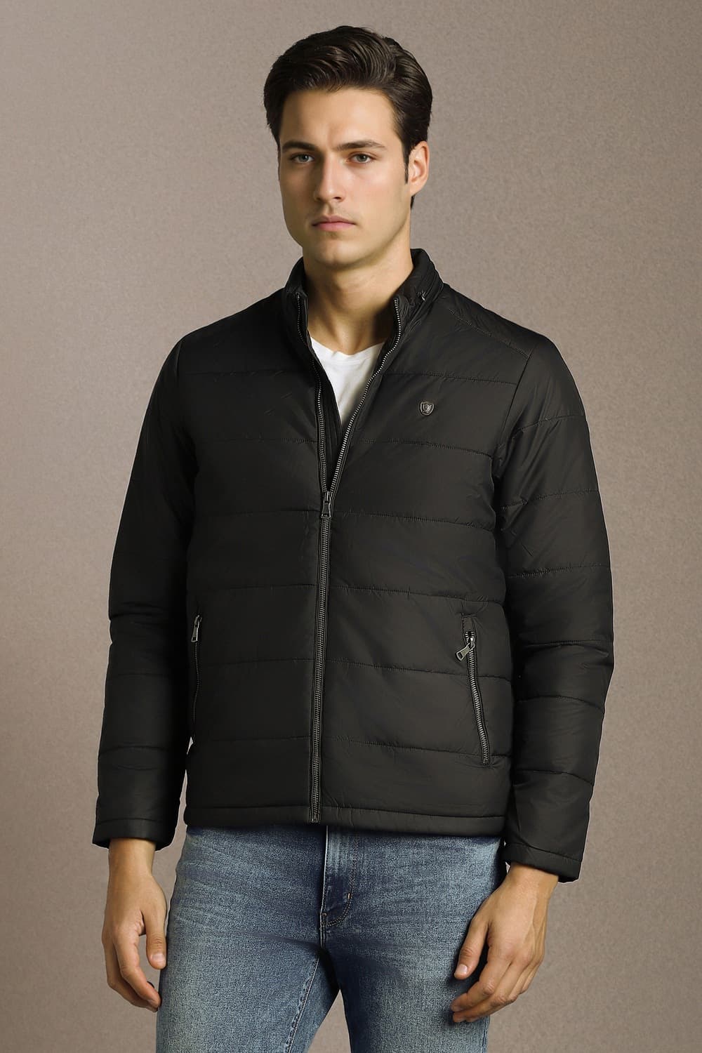 Men Casual Black Solid Jacket | Louisphilippe