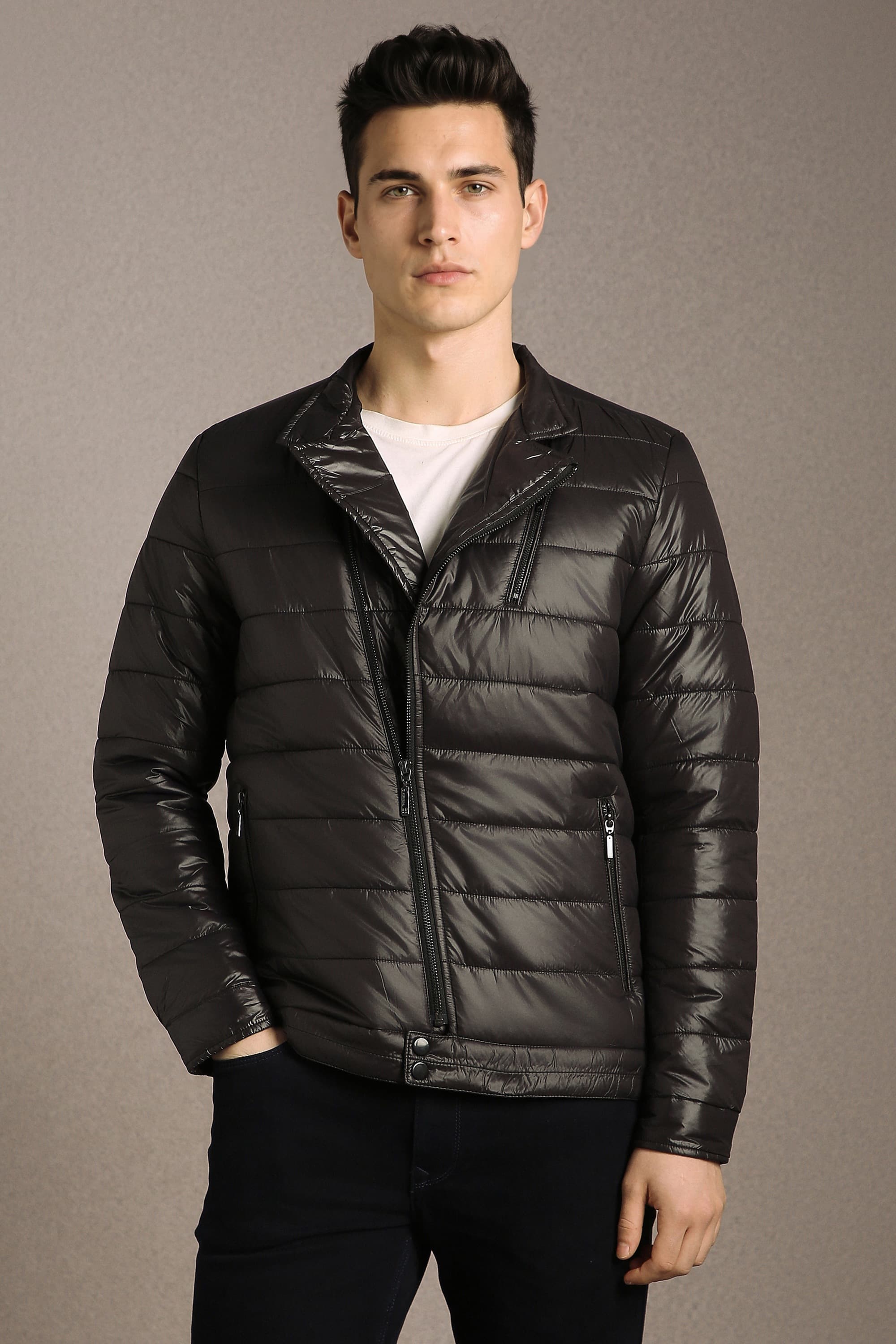 Men Casual Black Solid Jacket | Louisphilippe