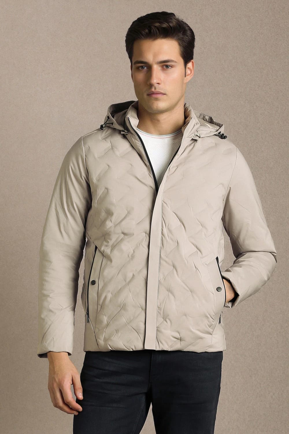 Men Casual Grey Solid Jacket | Louisphilippe