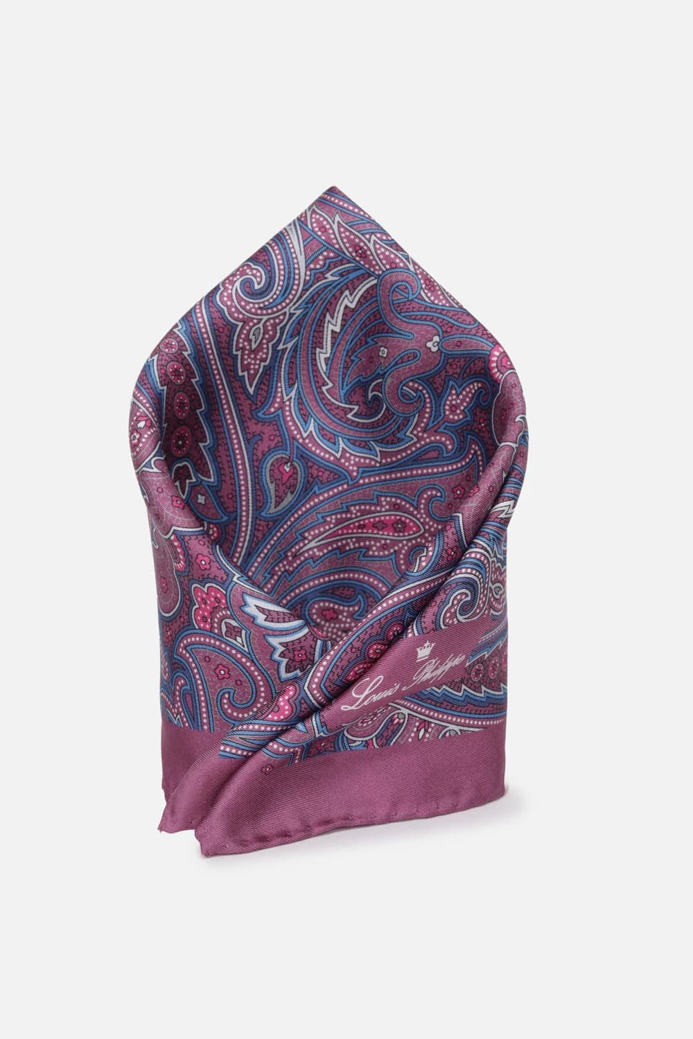 Men Purple Print Party Pocket Square | Louisphilippe