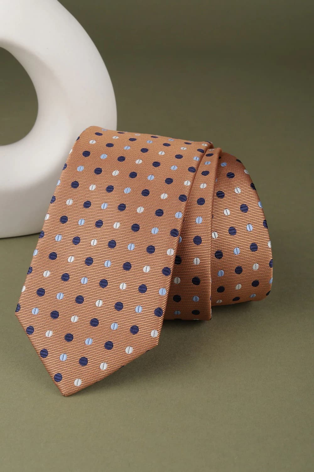 Men Brown Embroidered Tie | Louisphilippe