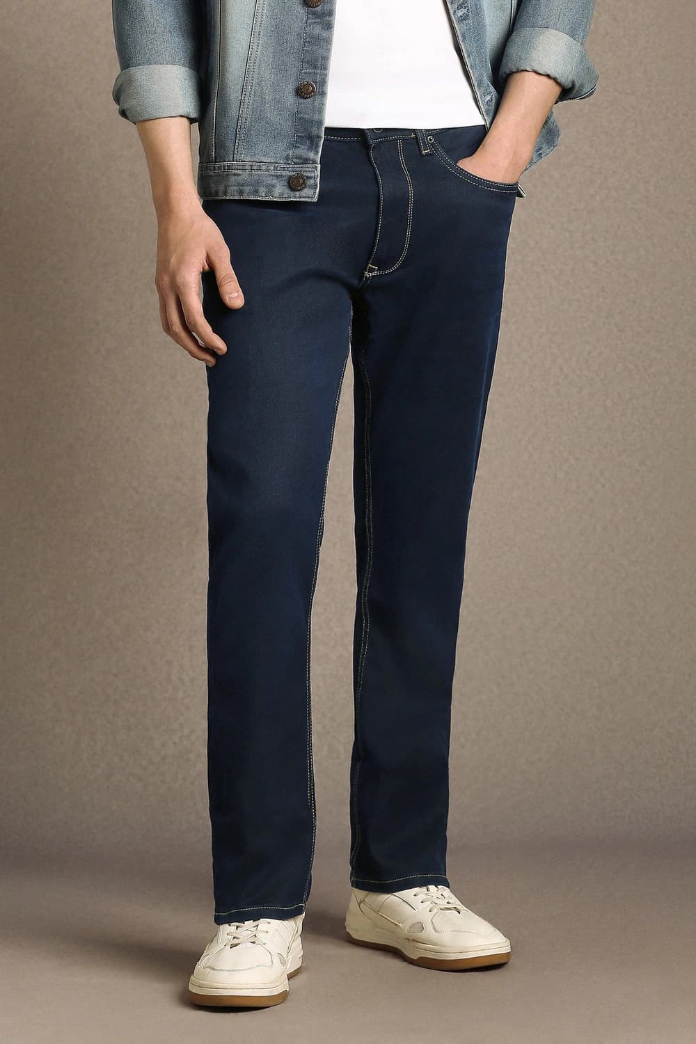 Men Navy Regular Fit Jeans | Louisphilippe