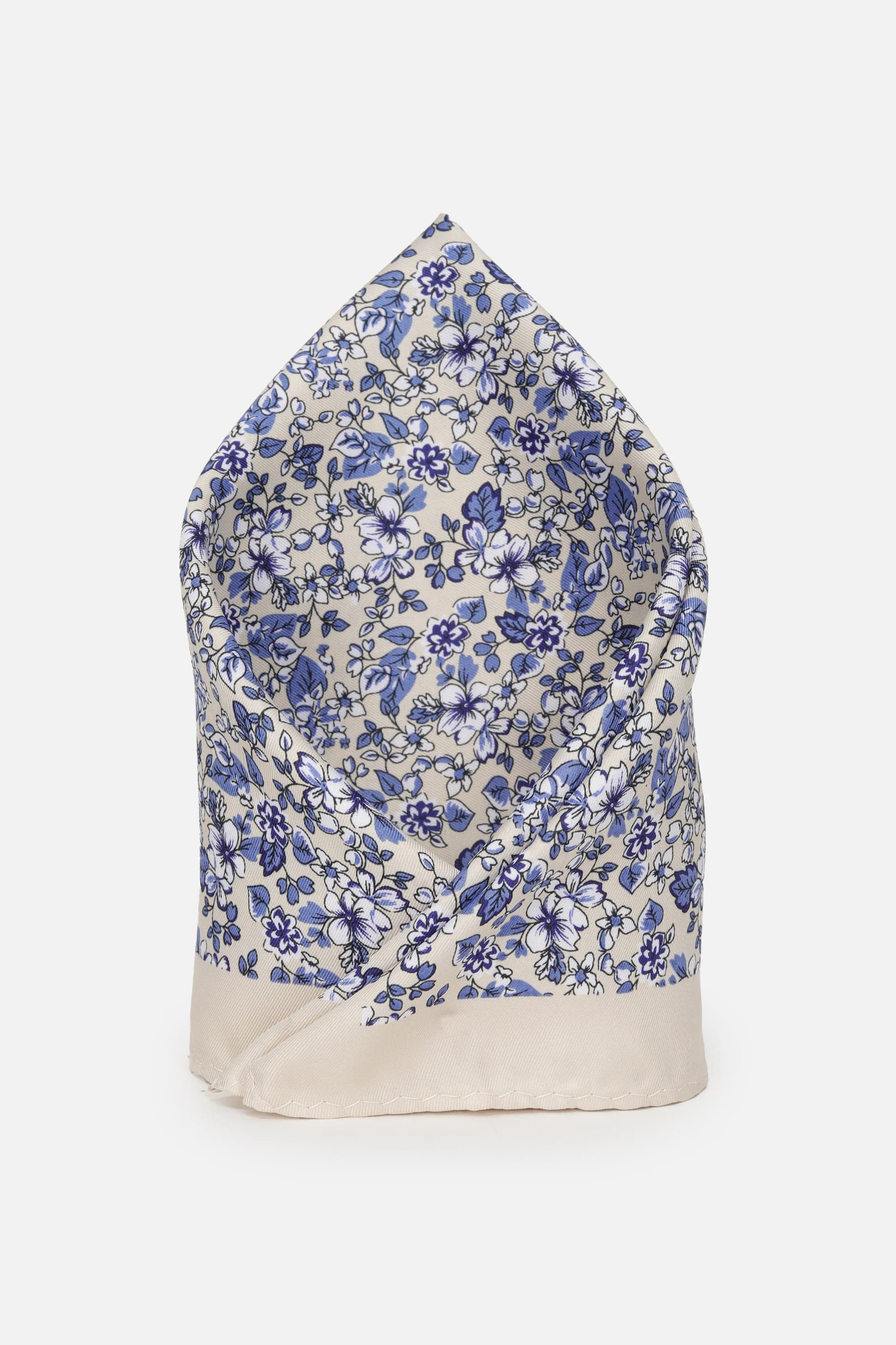Men Beige Print Party Pocket Square | Louisphilippe